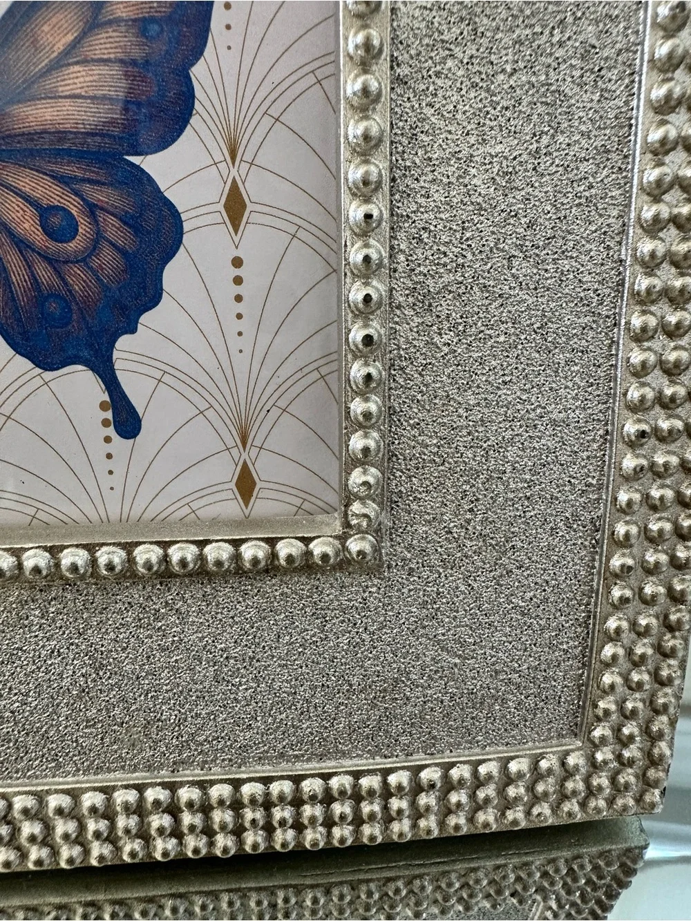 Nicole Miller Silver-Tone Beaded Picture Frame